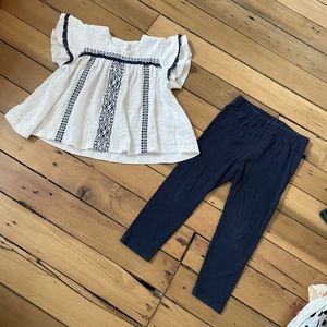 Jessica Simpson and GAP Navy and White Blouse and legging Set